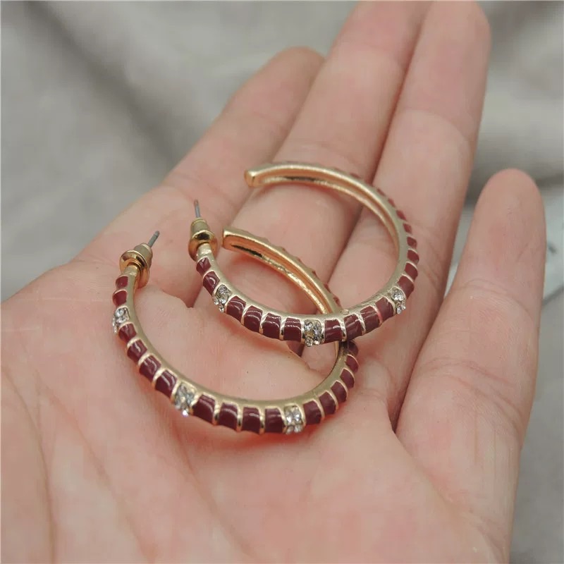 Red Loop Earrings